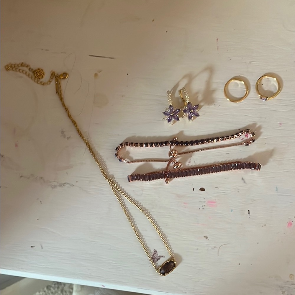 Amazon Essentials Gold and Purple Jewelry Set